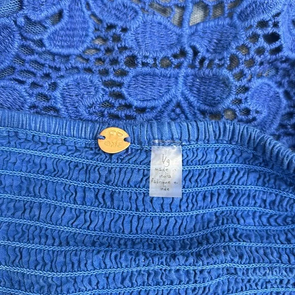 Blue Bandeau top with straps - Picture 2 of 4